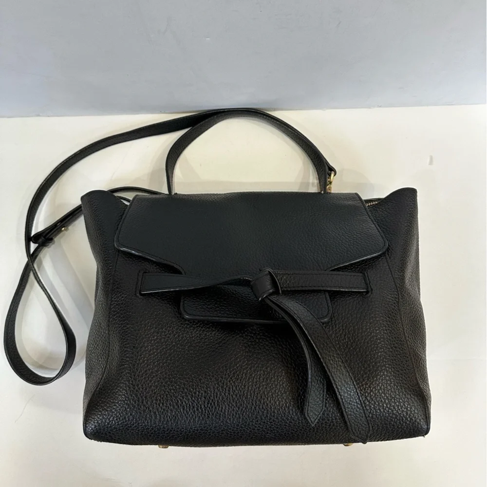 Annabel Ingall Black Pebbled Leather Annie Satchel Bag EXCELLENT